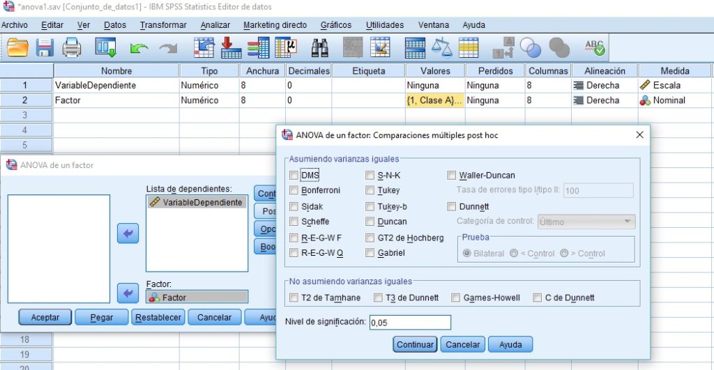 TFM ANOVA con SPSS