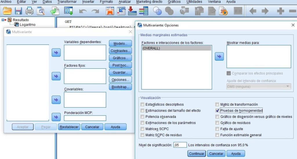 MANOVA TFM con SPSS