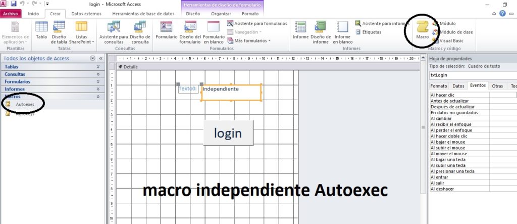 macro independiente de Formulario autoejecutable